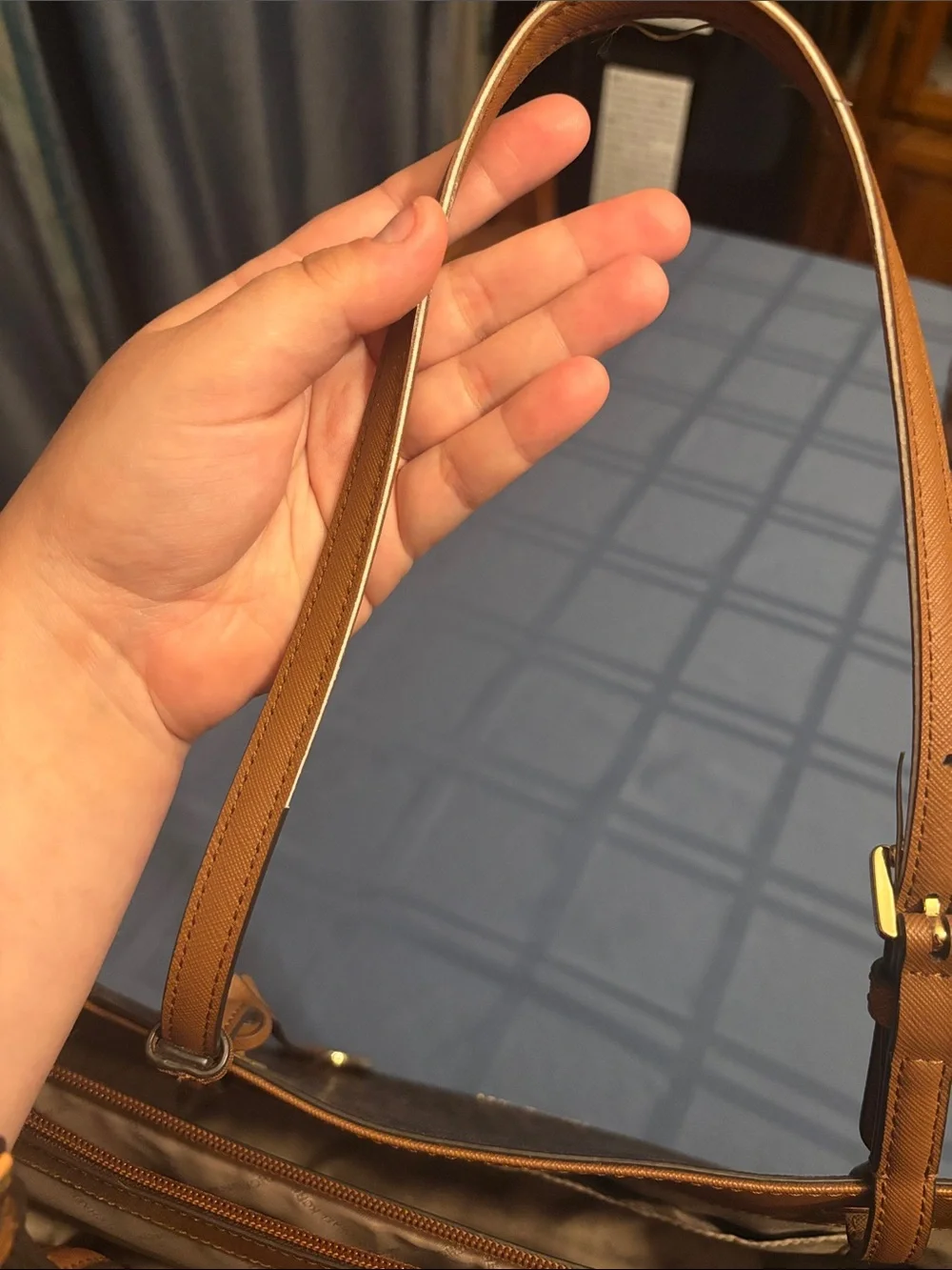 Michael Kors Brown and Tan Tote with MK Charm